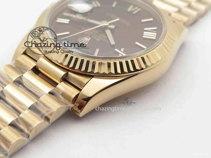 1226 Sophisticated Day-Date 40mm 228239 RG Noob 1:1 Best Edition Brown Roman Dial On RG President Bracelet A 3707
